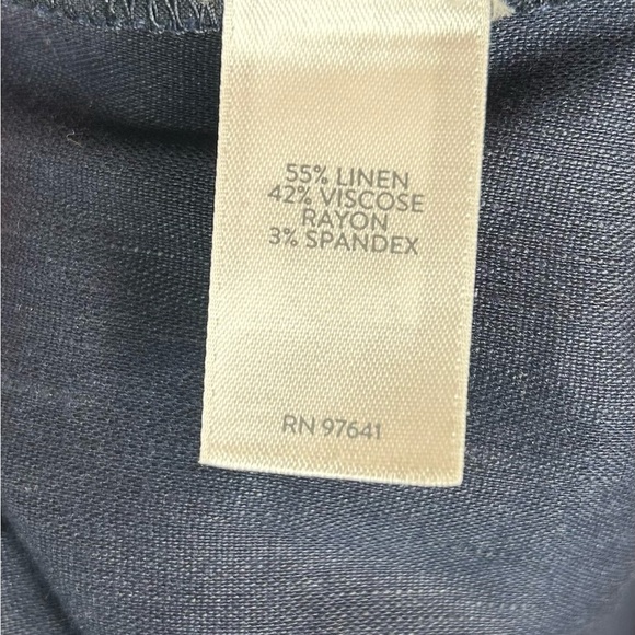 J Jill Linen Stretch Ankle Pants Women’s LP Navy Pull On Pleated Minimalist - Picture 8 of 12